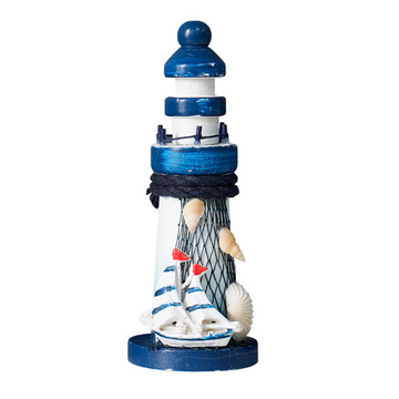 Ornements 13,5x5cm mini-phare en bois de style méditerranéen avec vue sur l'océan décoration de chambre petits objets decoratifs